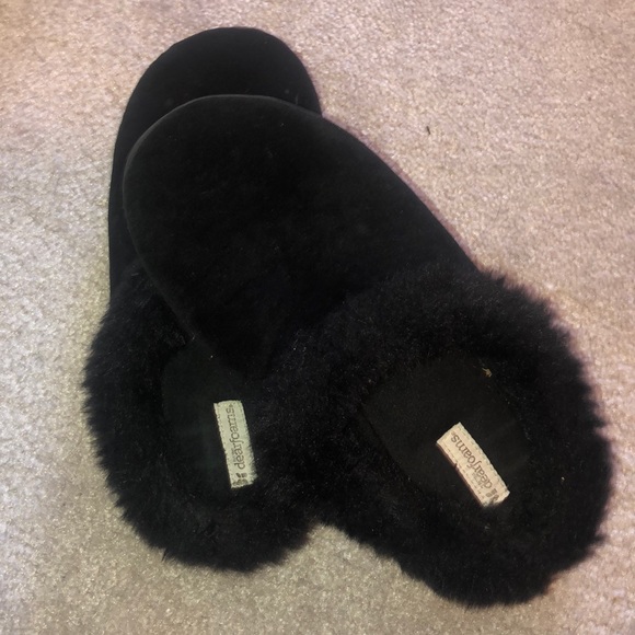 dearfoams Shoes - Dear foam Black Slippers Size 9-10